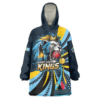 Custom Saint Lucia Cricket Wearable Blanket Hoodie Go Champion St Lucia Lion Kings - Wonder Print Shop