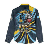 Custom Saint Lucia Cricket Women Casual Shirt Go Champion St Lucia Lion Kings - Wonder Print Shop