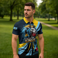 Custom Saint Lucia Cricket Zipper Polo Shirt Go Champion St Lucia Lion Kings - Wonder Print Shop