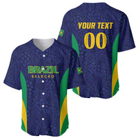 Custom Brazil Football Baseball Jersey Canary Squad Go Champions - Wonder Print Shop