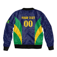 Custom Brazil Football Bomber Jacket Canary Squad Go Champions - Wonder Print Shop