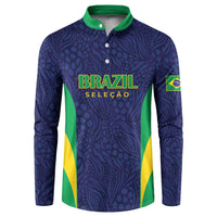 Custom Brazil Football Button Sweatshirt Canary Squad Go Champions - Wonder Print Shop