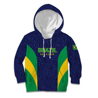 Custom Brazil Football Kid Hoodie Canary Squad Go Champions - Wonder Print Shop