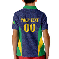 Custom Brazil Football Kid Polo Shirt Canary Squad Go Champions - Wonder Print Shop