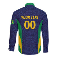 Custom Brazil Football Long Sleeve Button Shirt Canary Squad Go Champions - Wonder Print Shop