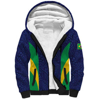 Custom Brazil Football Sherpa Hoodie Canary Squad Go Champions - Wonder Print Shop