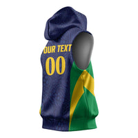 Custom Brazil Football Sleeveless Hoodie Canary Squad Go Champions - Wonder Print Shop