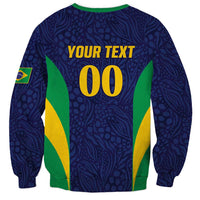 Custom Brazil Football Sweatshirt Canary Squad Go Champions - Wonder Print Shop
