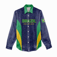 Custom Brazil Football Women Casual Shirt Canary Squad Go Champions - Wonder Print Shop