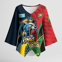 Custom Cricket Match 2025 Kimono Sleeve Blouse Amazon Warriors Guyana Vs Kings St Lucia - Wonder Print Shop