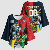 Custom Cricket Match 2025 Kimono Sleeve Blouse Amazon Warriors Guyana Vs Kings St Lucia - Wonder Print Shop