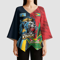 Custom Cricket Match 2025 Kimono Sleeve Blouse Amazon Warriors Guyana Vs Kings St Lucia - Wonder Print Shop