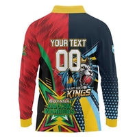 Custom Cricket Match 2025 Long Sleeve Polo Shirt Amazon Warriors Guyana Vs Kings St Lucia - Wonder Print Shop