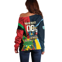 Custom Cricket Match 2025 Off Shoulder Sweater Amazon Warriors Guyana Vs Kings St Lucia - Wonder Print Shop