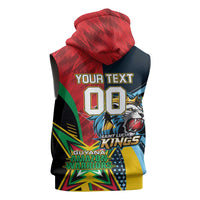 Custom Cricket Match 2025 Sleeveless Zip Hoodie Amazon Warriors Guyana Vs Kings St Lucia - Wonder Print Shop