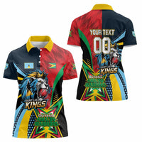 Custom Cricket Match 2025 Women Polo Shirt Amazon Warriors Guyana Vs Kings St Lucia - Wonder Print Shop