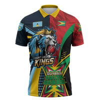 Custom Cricket Match 2025 Zipper Polo Shirt Amazon Warriors Guyana Vs Kings St Lucia - Wonder Print Shop