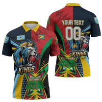 Custom Cricket Match 2025 Zipper Polo Shirt Amazon Warriors Guyana Vs Kings St Lucia - Wonder Print Shop