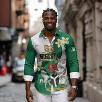Personalised Nigeria Independence Day Long Sleeve Button Shirt Proud Nigerian