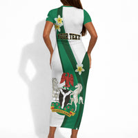 Personalised Nigeria Independence Day Short Sleeve Bodycon Dress Proud Nigerian