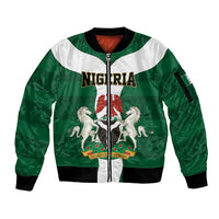 Personalised Nigeria Sleeve Zip Bomber Jacket Naija In My Heart