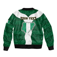 Personalised Nigeria Sleeve Zip Bomber Jacket Naija In My Heart