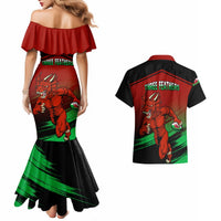 Wales Rugby Couples Matching Mermaid Dress and Hawaiian Shirt Cymru Come On 2023 World Cup - Wonder Print Shop