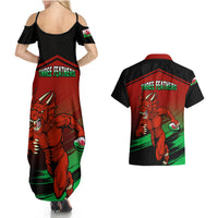 Wales Rugby Couples Matching Summer Maxi Dress and Hawaiian Shirt Cymru Come On 2023 World Cup - Wonder Print Shop