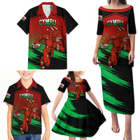 Wales Rugby Family Matching Puletasi Dress and Hawaiian Shirt Cymru Come On 2023 World Cup - Wonder Print Shop