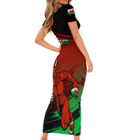 Wales Rugby Short Sleeve Bodycon Dress Cymru Come On 2023 World Cup - Wonder Print Shop