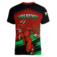 Wales Rugby Women V Neck T Shirt Cymru Come On 2023 World Cup - Wonder Print Shop
