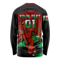 Custom Wales Rugby Long Sleeve Shirt Cymru Come On 2023 World Cup LT01