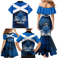 Scotland Rugby Family Matching Mermaid Dress and Hawaiian Shirt Thistle Go 2023 World Cup - Wonder Print Shop