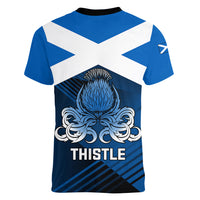 Scotland Rugby Women V Neck T Shirt Thistle Go 2023 World Cup - Wonder Print Shop