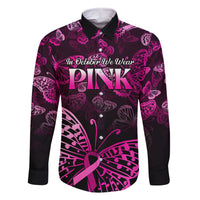 Personalised In October We Wear Pink Family Matching Mermaid Dress and Hawaiian Shirt Breast Cancer Awareness - Wonder Print Shop