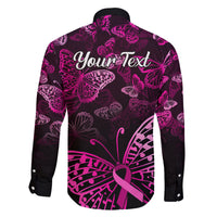 Personalised In October We Wear Pink Family Matching Off Shoulder Long Sleeve Dress and Hawaiian Shirt Breast Cancer Awareness - Wonder Print Shop