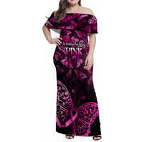 Personalised In October We Wear Pink Family Matching Off Shoulder Maxi Dress and Hawaiian Shirt Breast Cancer Awareness - Wonder Print Shop