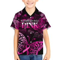 Personalised In October We Wear Pink Kid Hawaiian Shirt Breast Cancer Awareness - Wonder Print Shop