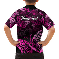 Personalised In October We Wear Pink Kid Hawaiian Shirt Breast Cancer Awareness - Wonder Print Shop