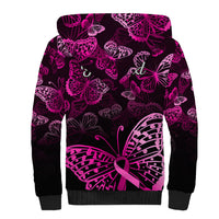 Personalised In October We Wear Pink Sherpa Hoodie Breast Cancer Awareness - Wonder Print Shop