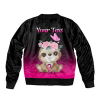 Personalised Hope Love Cure Bomber Jacket Sloth Breast Cancer Awareness - Wonder Print Shop