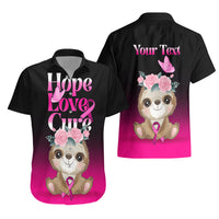 Personalised Hope Love Cure Hawaiian Shirt Sloth Breast Cancer Awareness - Wonder Print Shop