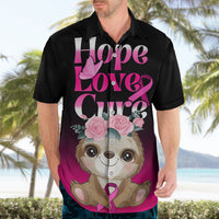 Personalised Hope Love Cure Hawaiian Shirt Sloth Breast Cancer Awareness - Wonder Print Shop