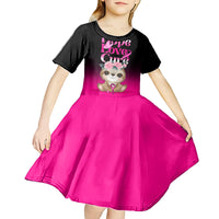 Personalised Hope Love Cure Kid Short Sleeve Dress Sloth Breast Cancer Awareness - Wonder Print Shop