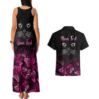 Personalised I Am A Survivor Couples Matching Tank Maxi Dress and Hawaiian Shirt Black Cat Breast Cancer Awareness - Wonder Print Shop