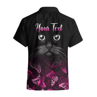 Personalised I Am A Survivor Hawaiian Shirt Black Cat Breast Cancer Awareness - Wonder Print Shop