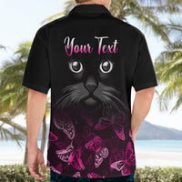 Personalised I Am A Survivor Hawaiian Shirt Black Cat Breast Cancer Awareness - Wonder Print Shop