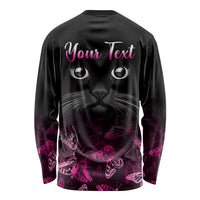 Personalised I Am A Survivor Long Sleeve Shirt Black Cat Breast Cancer Awareness LT01