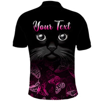 Personalised I Am A Survivor Polo Shirt Black Cat Breast Cancer Awareness - Wonder Print Shop