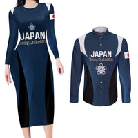 Custom Japan Football Couples Matching Long Sleeve Bodycon Dress and Long Sleeve Button Shirt Come On Young Nadeshiko - Wonder Print Shop